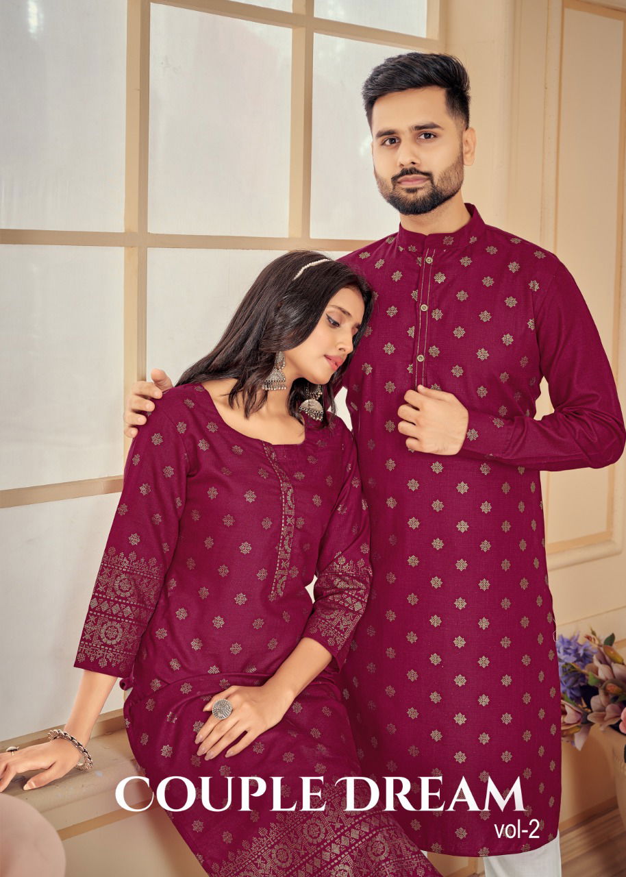 Couple Dream 2 Ethnic Wear Cotton Designer Couple Kurta With Pant Collection